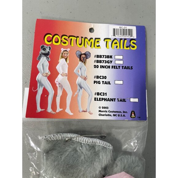 Morris Costumes Elephant Tail One Size Gray Pink Bow Fun Costume Accessory NEW - Picture 4 of 6